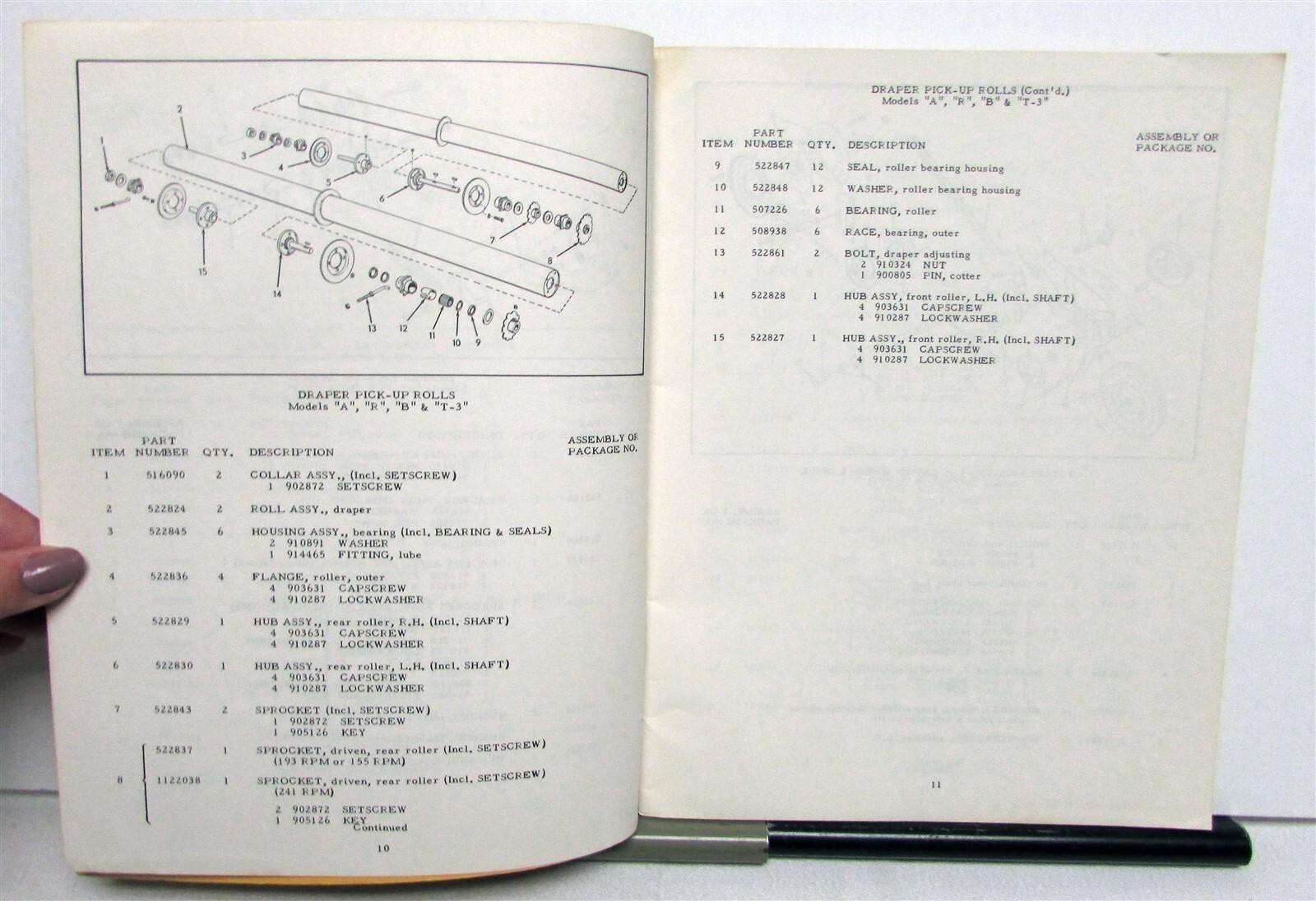 1958 Allis Chalmers Attachment Gleaner Baldwin Combine Spec Dealer Parts Catalog