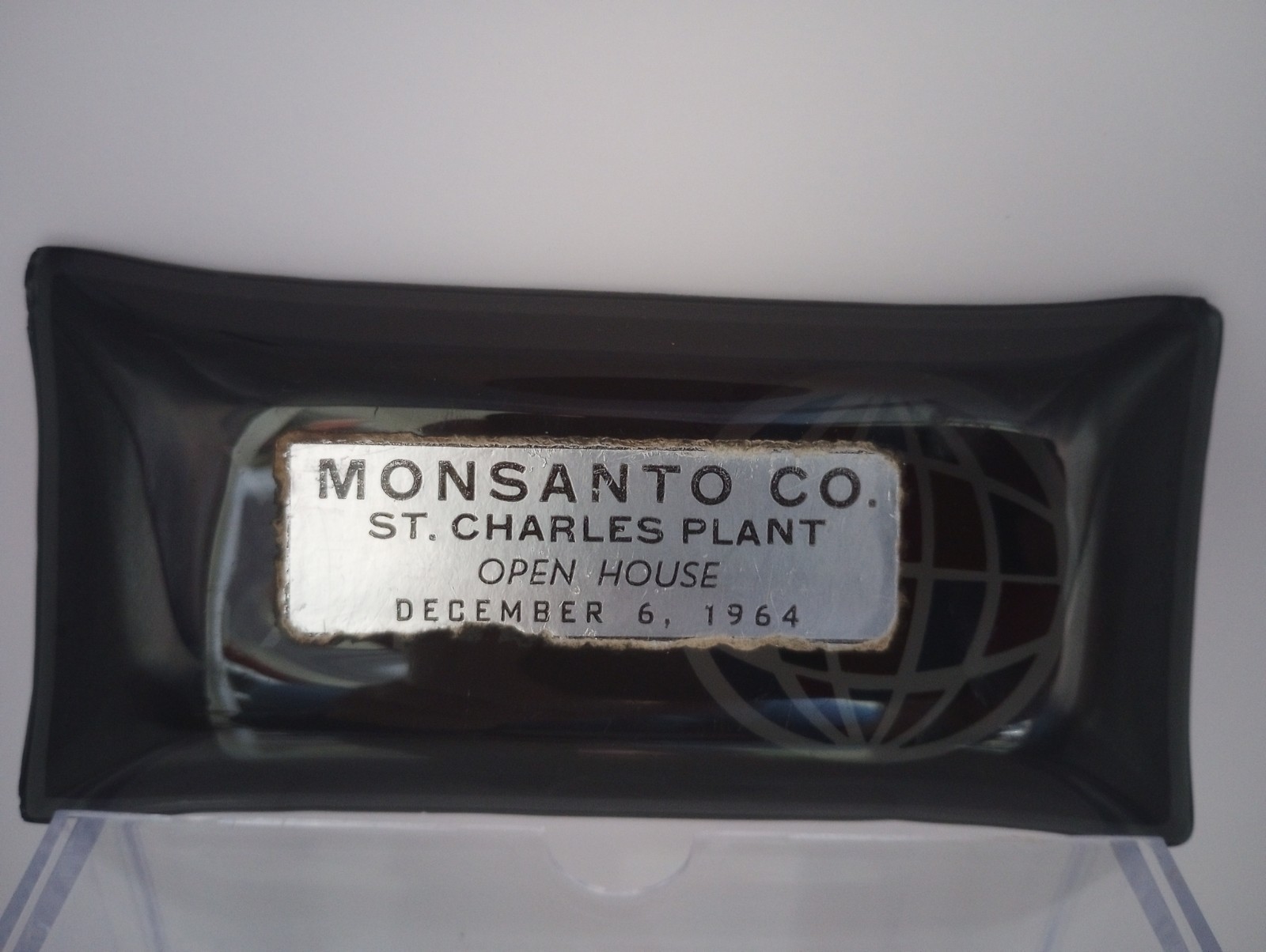 Monsanto Company Glass Trinket Tray St. Charles Missouri Plant 1964 Open House