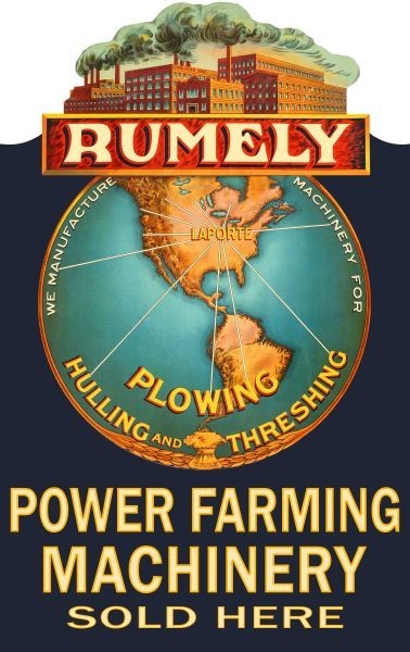 Rumely Power Farming Machinery Sold Here NEW Sign: 28&Prime; Tall Diecut USA STEEL
