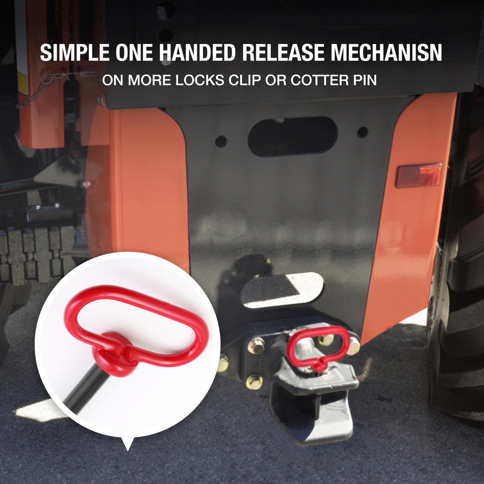 2Pcs Trailer Hitch Pin, 1/2 x 4 Inch Tractor Hitch Pin with R-Clip Pin for Lawn