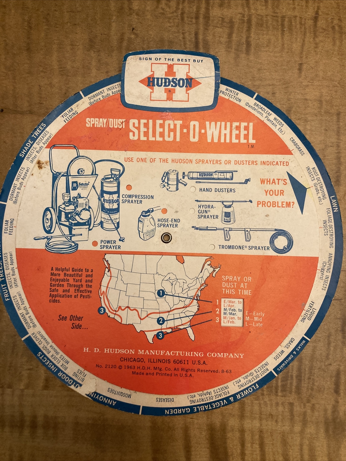 1963 H D Hudson Sprayer Manufacturing Company Advertising Select O Wheel 2120