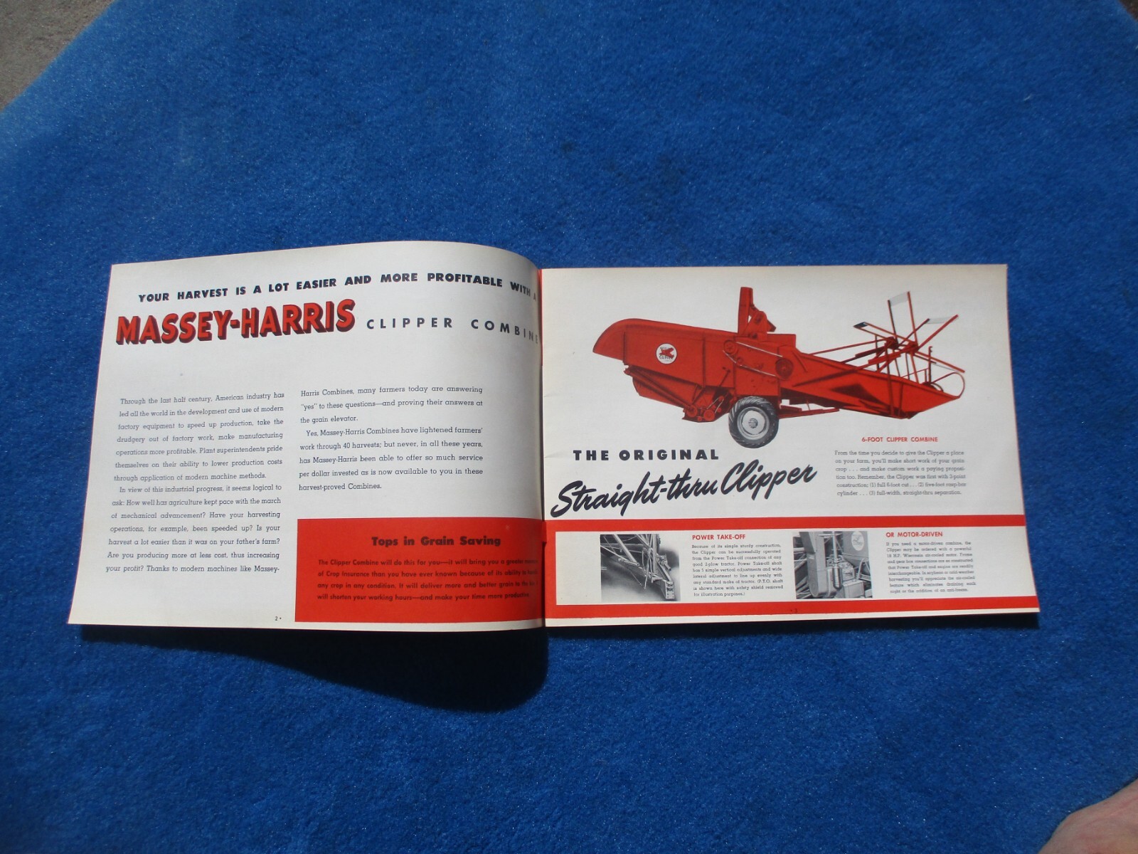 Massey Harris 1950&rsquo;s Combine Sales Booklet Many Full Color Pages Original NOS