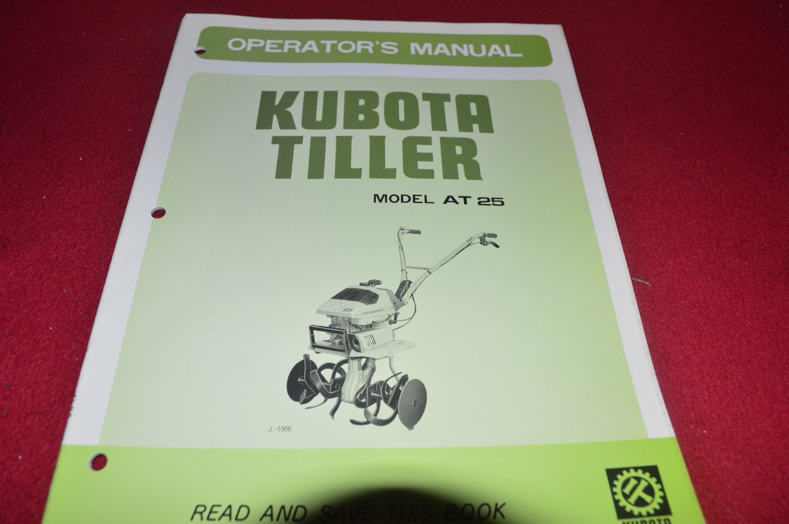 Kubota AT 25 Roto Tiller Operator&rsquo;s Manual CHPA