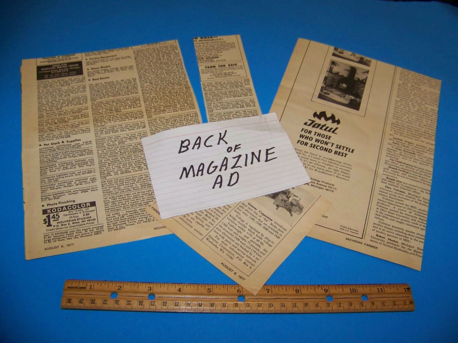 Mixed Lot Agricultural Print Ads from Magazine Vintage 1977 Charolais / Purina