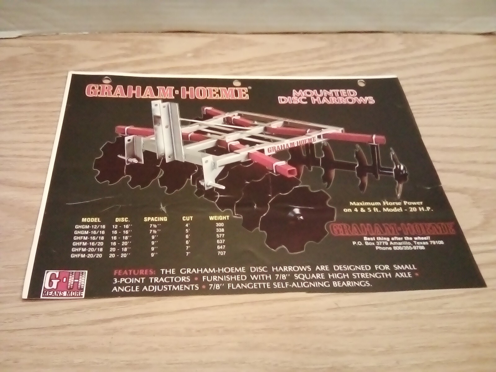 Graham-Hoeme Mounted Disc Harrows Brochure