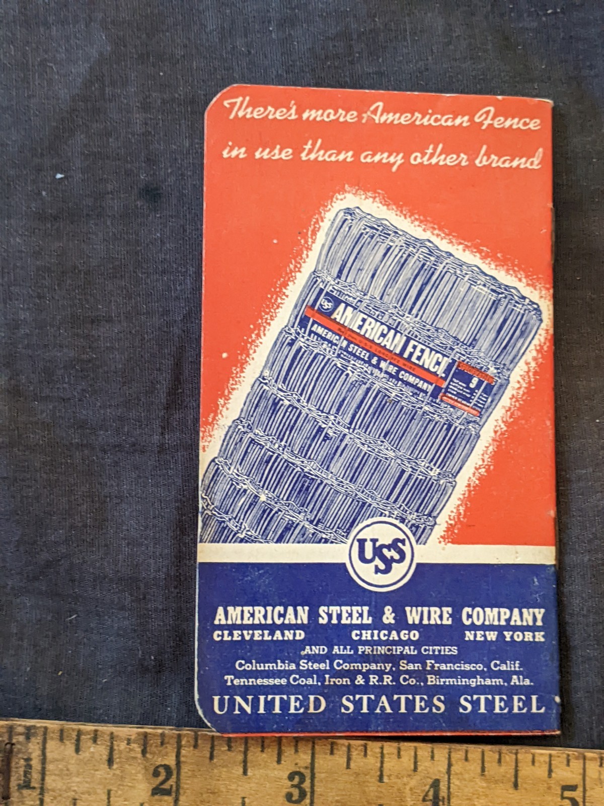 1943-43 Adams Implement pocket note book. Sadelia Missouri