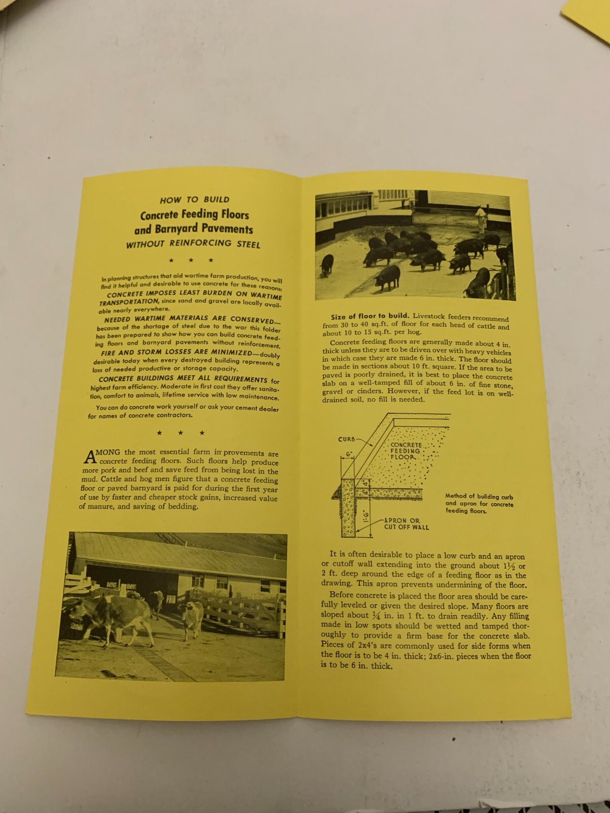 c1940 Portland Cement Co Des Moines Iowa Concrete Feeding Floors Brochure