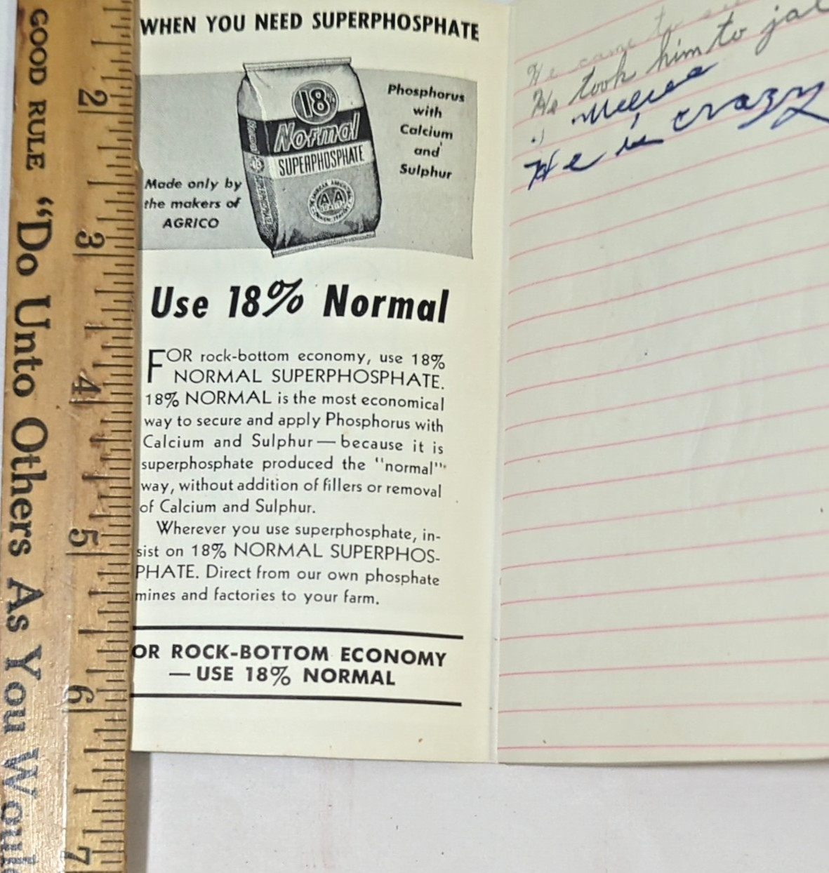 Agrico Fertilizer « Daily Reminder » Memo Booklet Vintage 1949