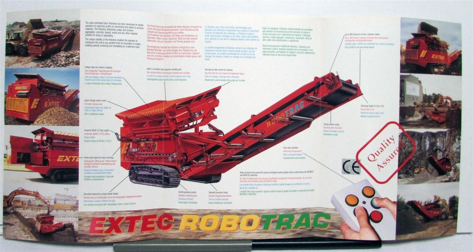 1990s Extec Robo Trac Equipment Specification Construction Sale Brochure