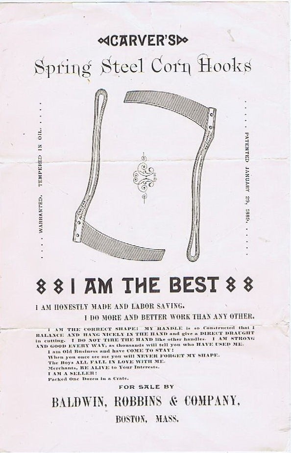 Carver&rsquo;s Spring Steel Corn Hooks, Folding Brochure, Antique