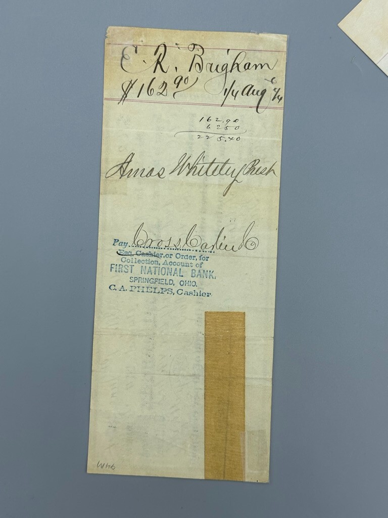1874 CHAMPION Machinery FARM Promissory Note SPRINGFIELD OH Antique Advertising