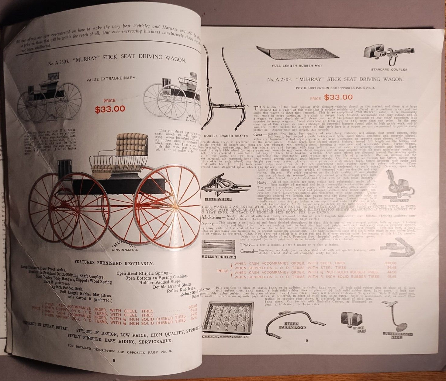 1906 Murray Carriage Buggy Delivery Wagon Cincinnati OH Catalog Original B1-17