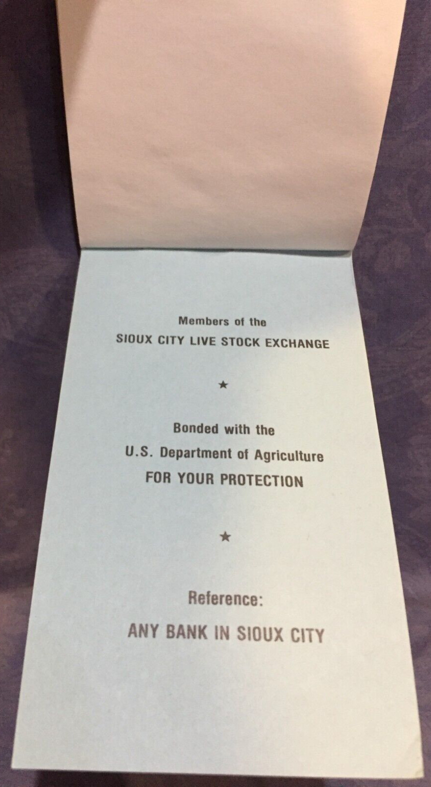 Brown-Goff-Swanson-Gilmore-Carroll Sioux City Livestock Advertising Notebook