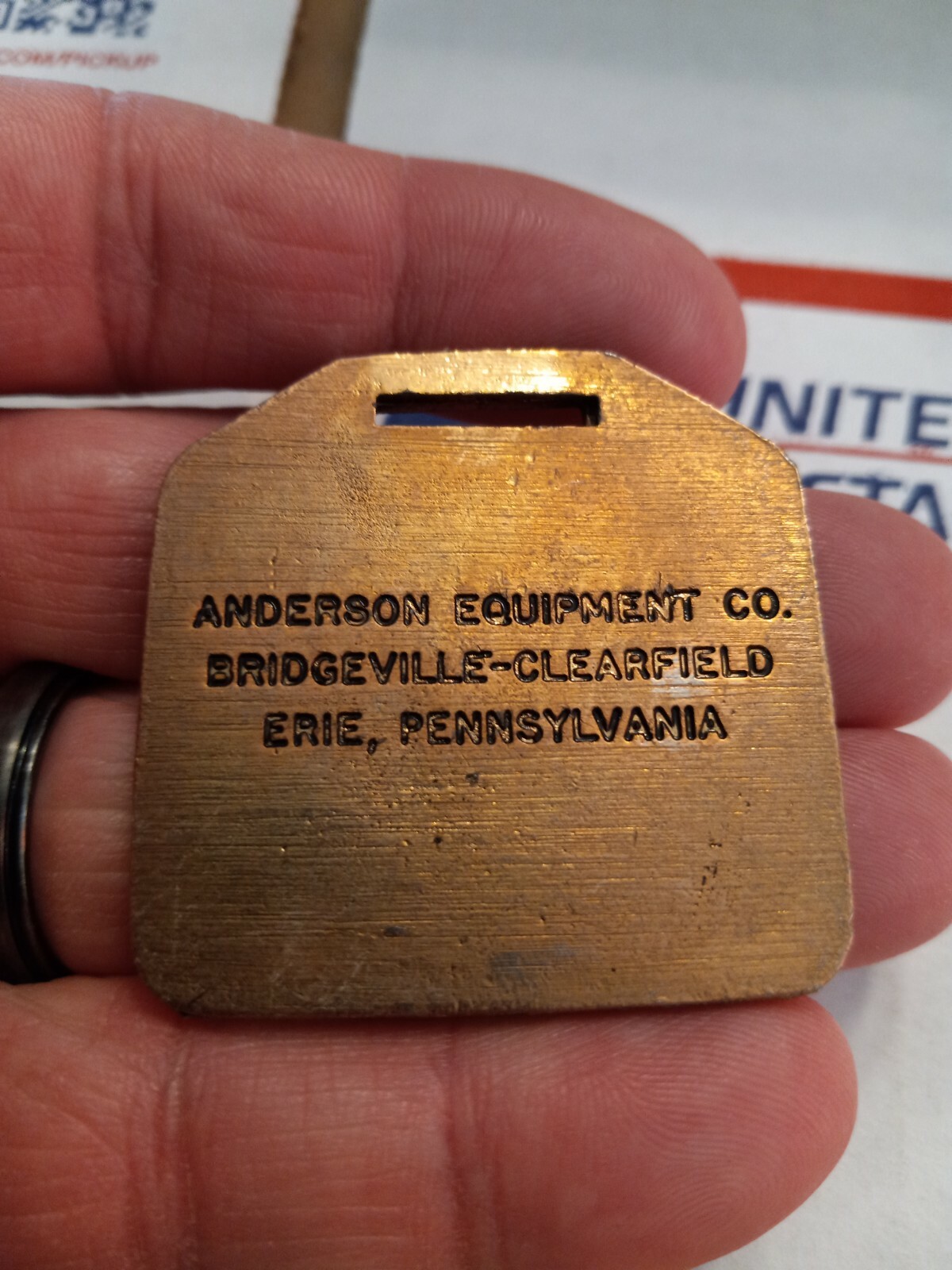 Michigan Front End Wheel Loader Tractor Pocket Watch Fob ANDERSON EQUIPMENT PA