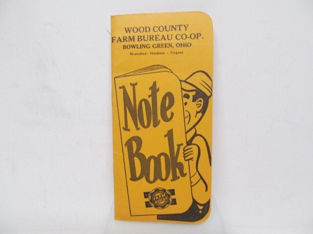 Vintage -1957-58 WOOD COUNTY FARM BUREAU Bowling Green, OH NOTE BOOK