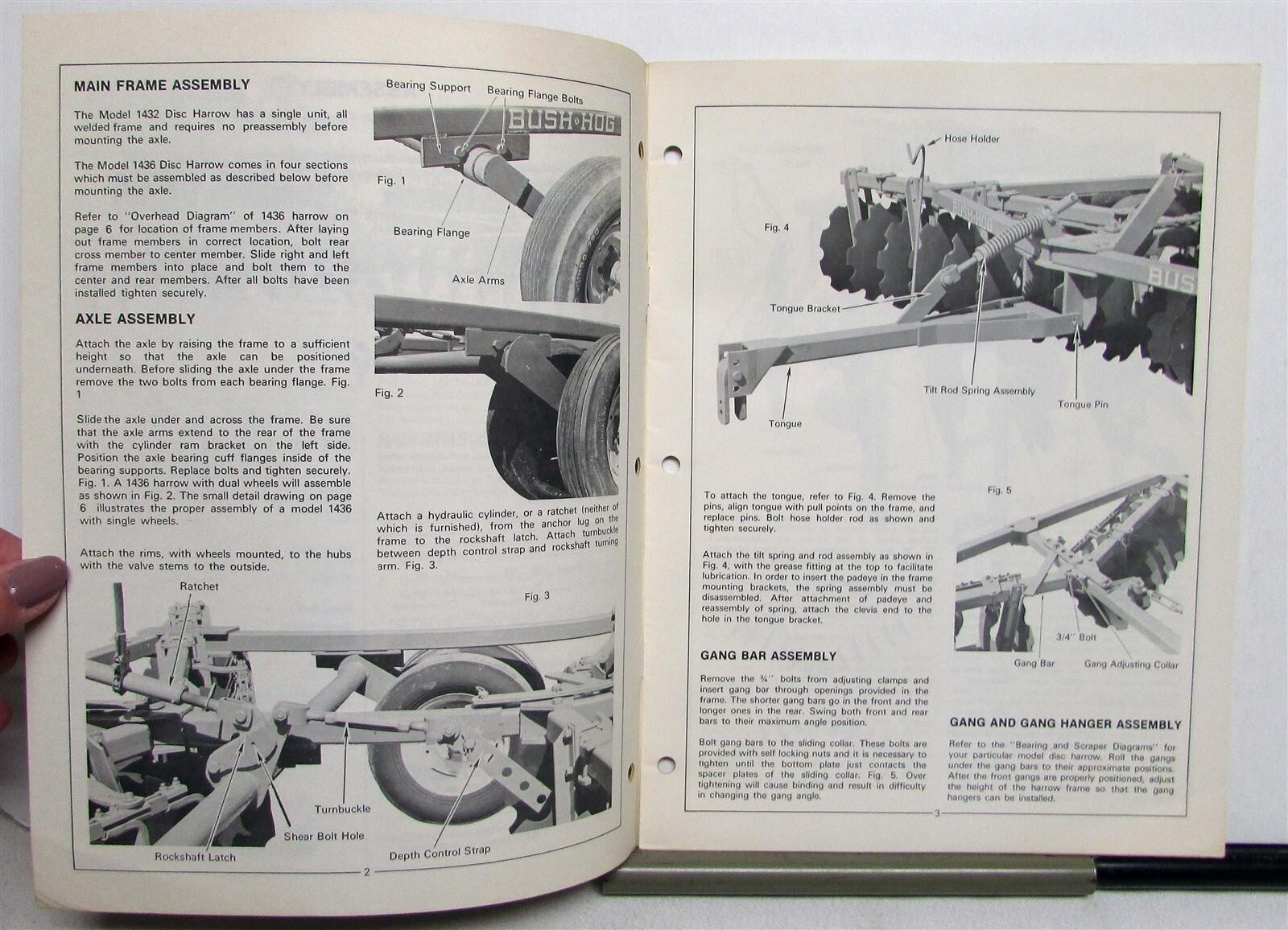 1975 Bush Hog Tandem Disc Harrow Specifications Construction Sales Brochure