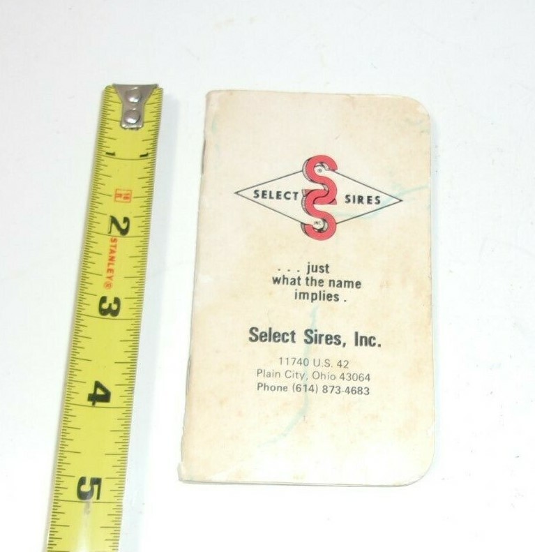 Farmers Pocket Notebook Advertising Select Sires Dairy Farm Vintage Book