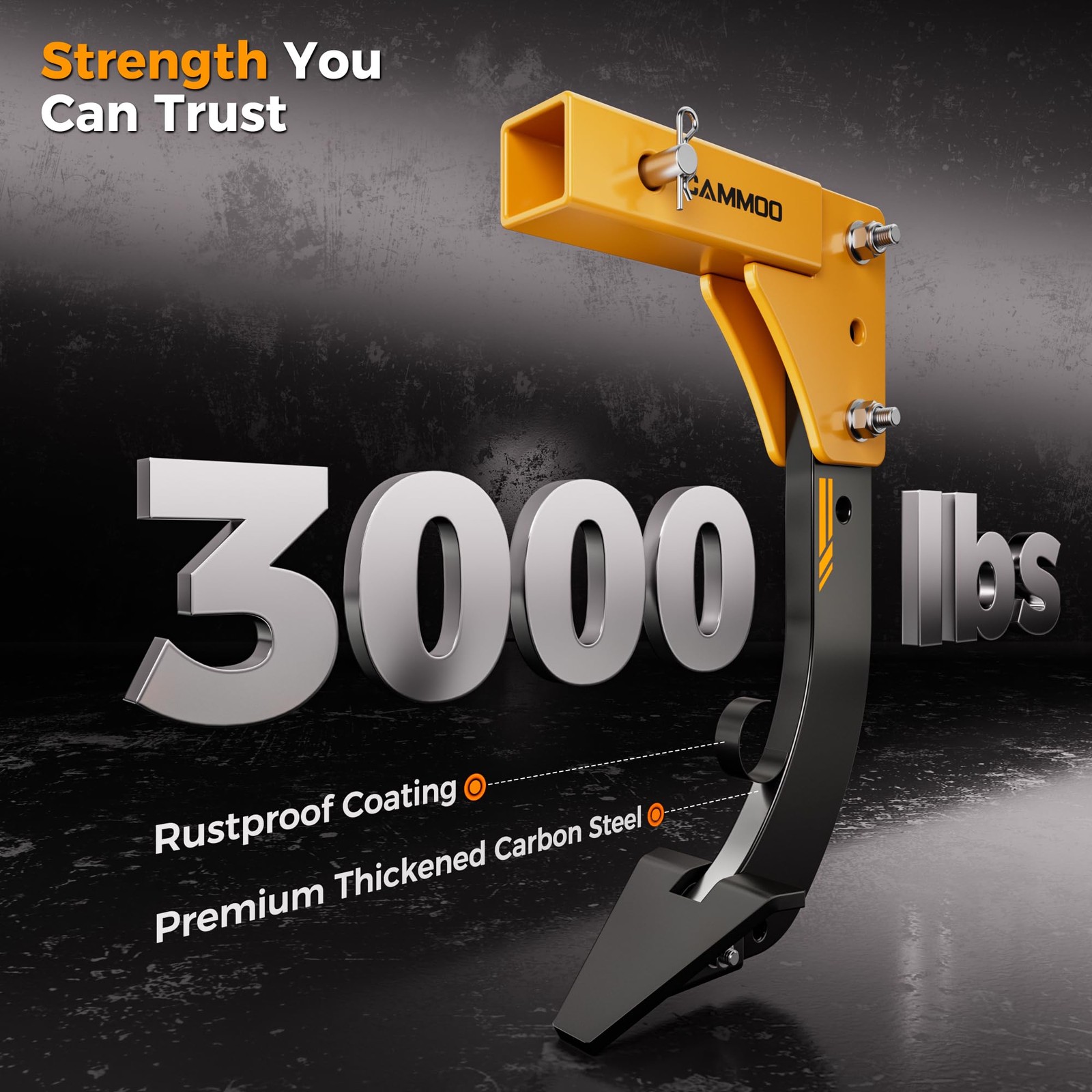 CAMMOO Hitch Mounted Trencher Ripper, Yellow