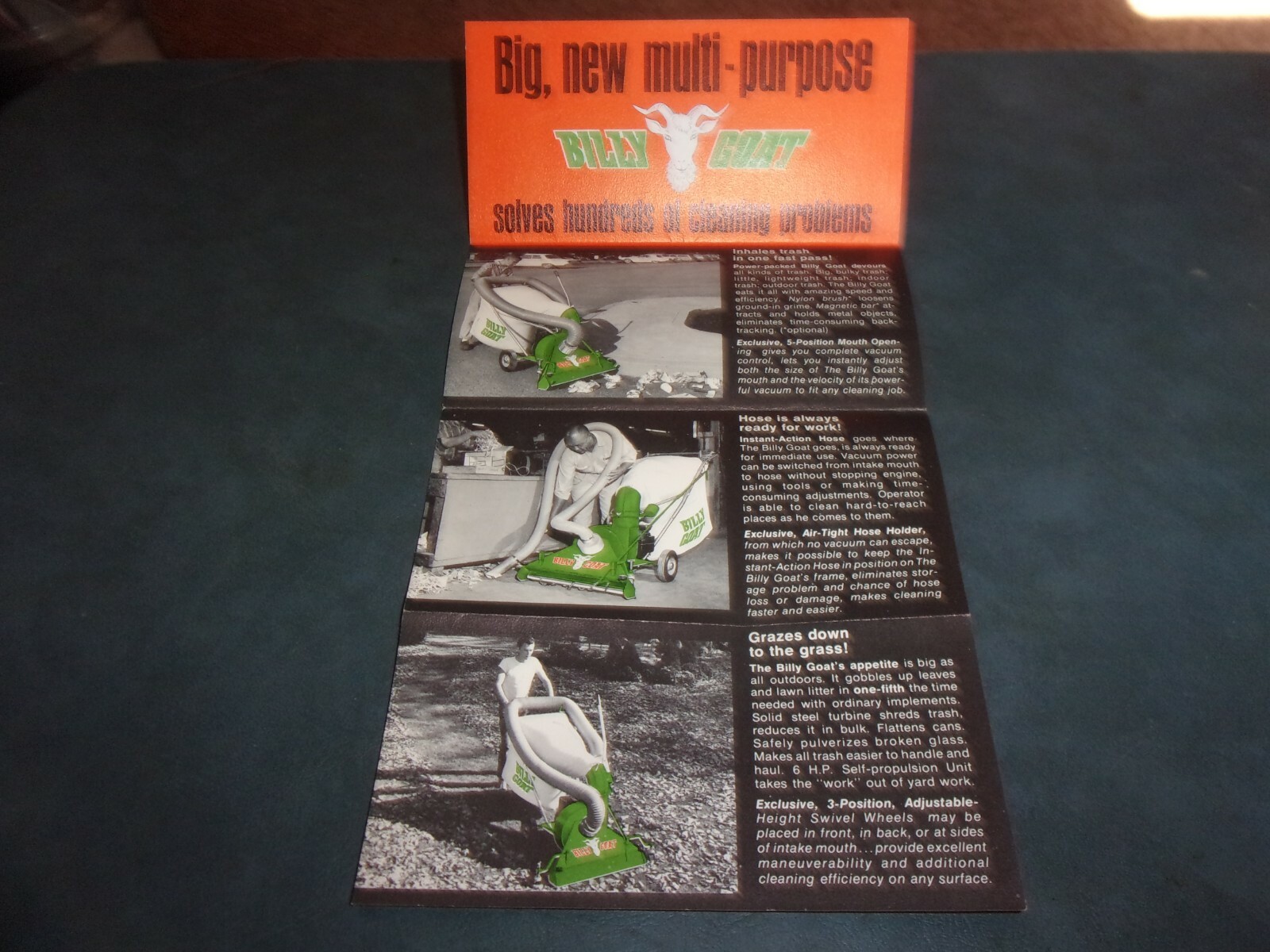 BILLY GOAT VACUUM BROCHURE *** VINTAGE ORIGINAL