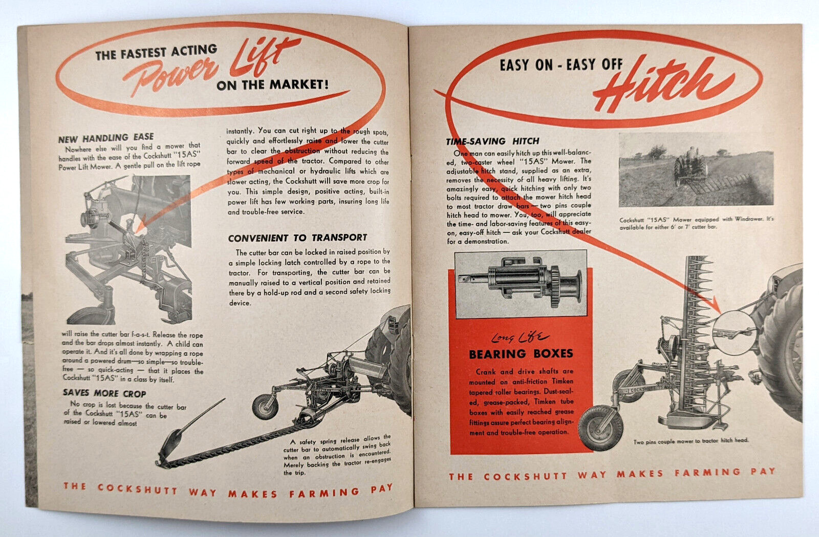 Cockshutt Mowers Tractors Advertising Brochure Cockshutt Farm Equipment 1950s