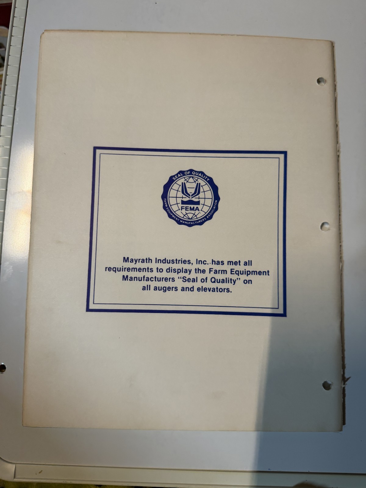 1982 Mayrath Industries Inc Replacement Parts Book DEALER SALES CATALOG BROCHURE