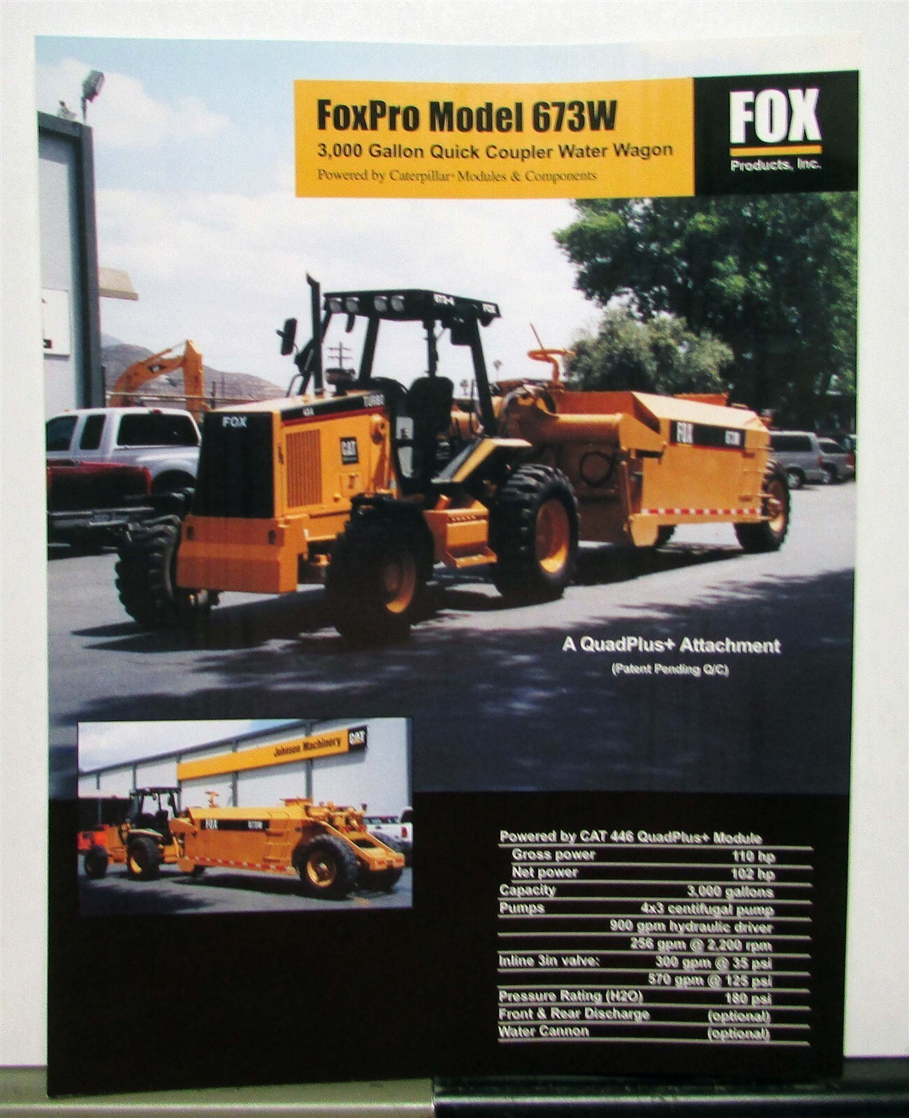 2000s Fox 673W Coupler Wagon Specifications Construction Sales Brochure