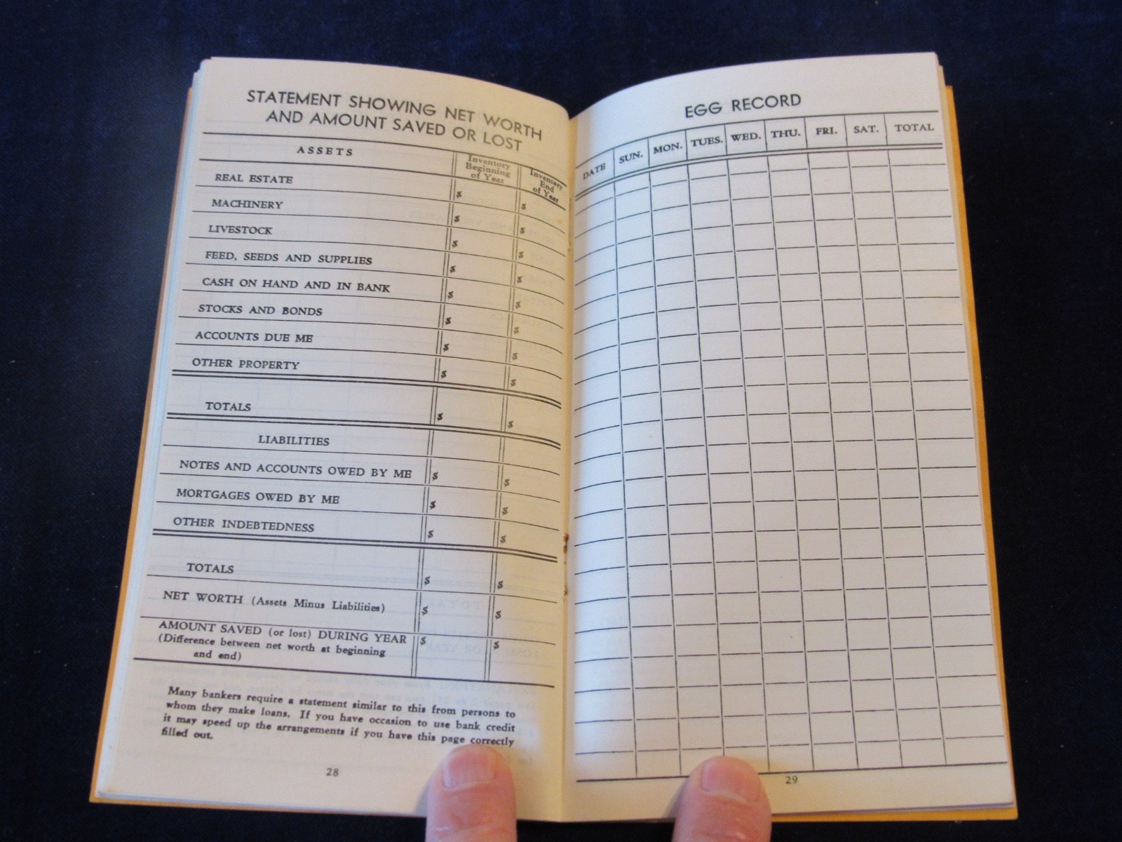 Vtg 1939 Farm & Livestock Live Stock Record Book Little Rock Lumber Alma MI C637