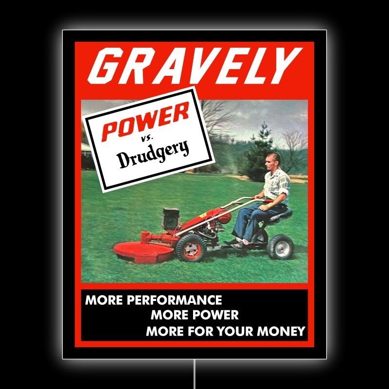 Gravely Lawn & Garden Tractors NEW LED Hanging Lighted Sign: 18×23&Prime;
