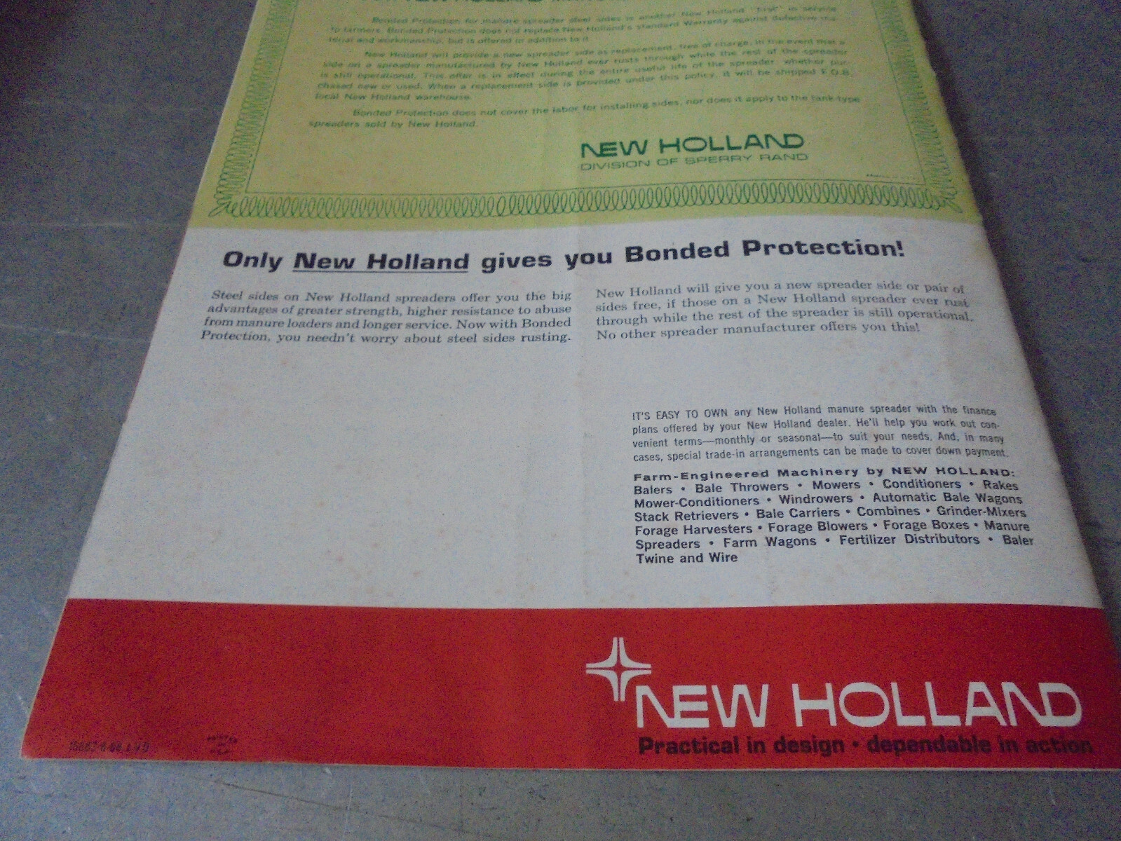 Vintage 1968 Sperry Rand New Holland Heavy-duty Spreaders Brochure 510 516 675