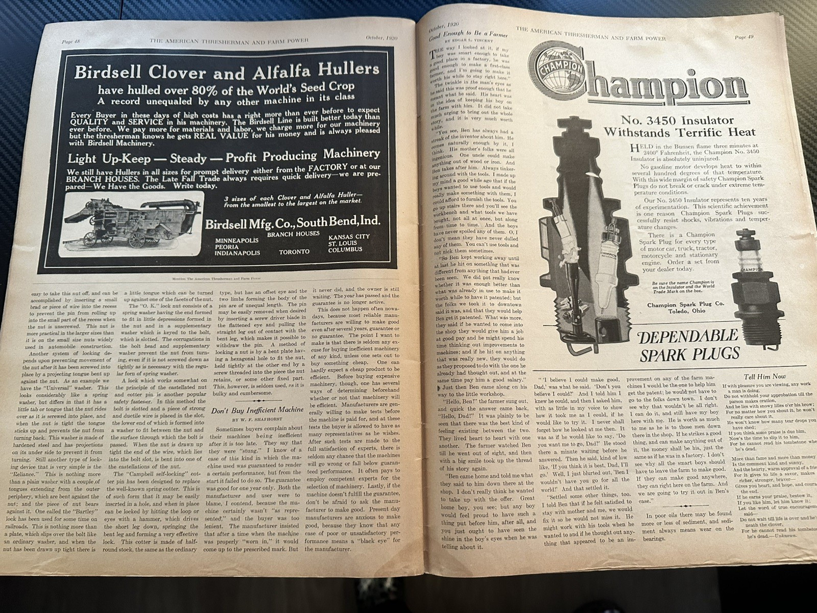 The American Thresherman & Farm Power MAGAZINE October 1920 MADISON, WIS. Vol 23
