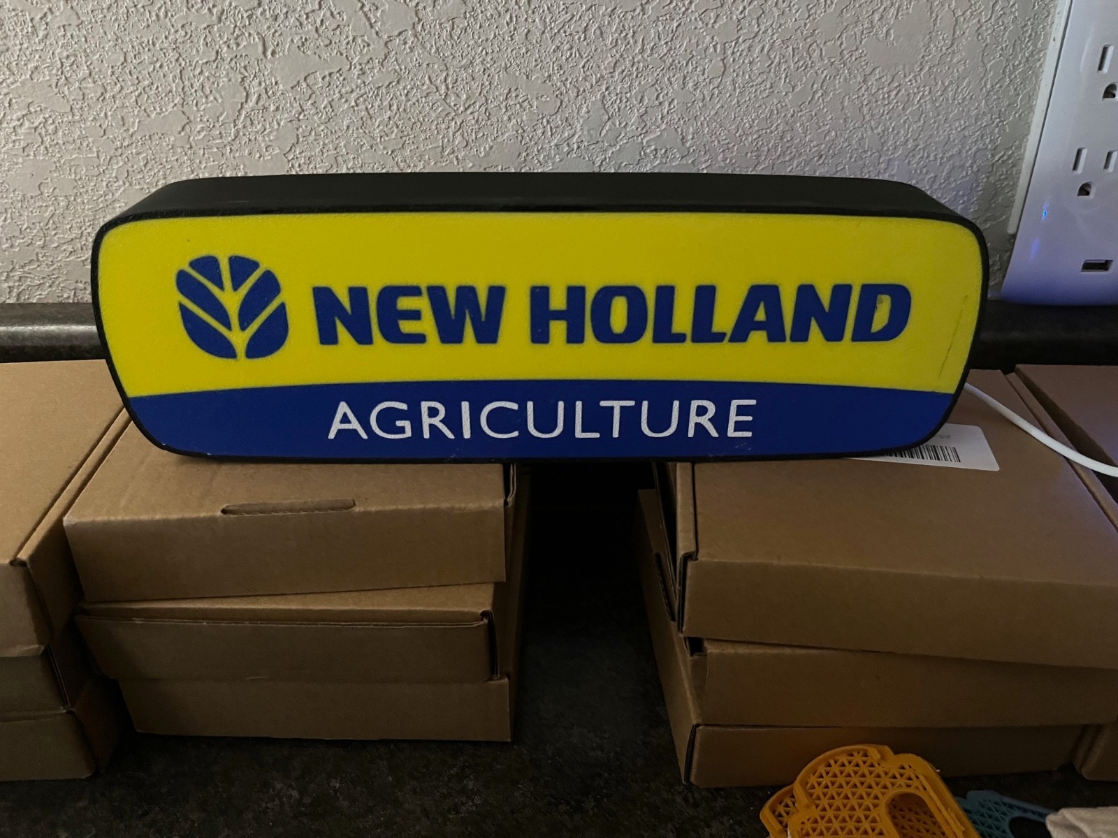 Lighted New Holland Agriculture Sign – 9&Prime; Wide – Farm Equipment Advertising