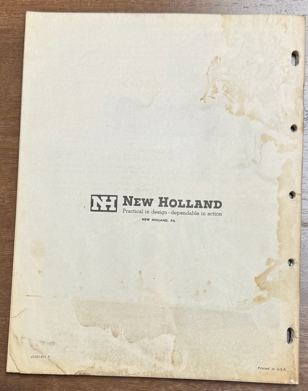 New Holland Owner&rsquo;s Operator&rsquo;s Manual 818 Set Propelled Crop Cruiser