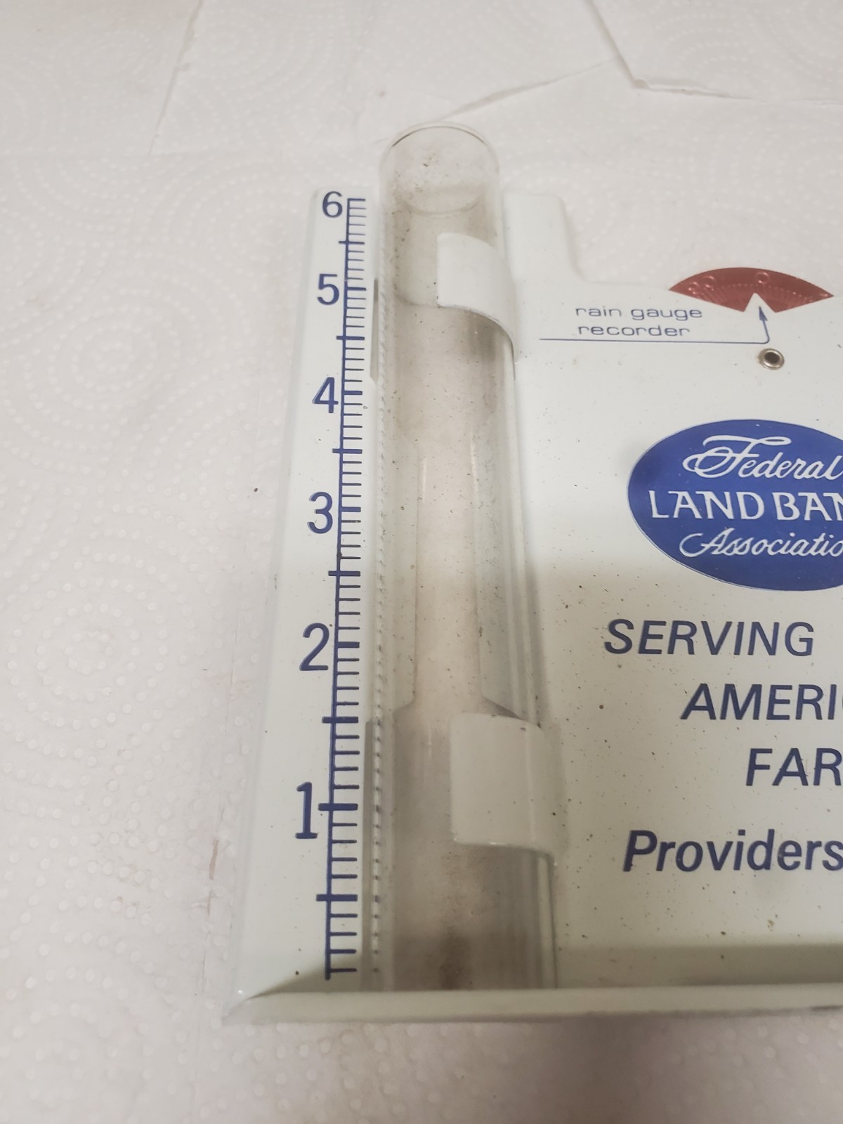 Metal Rain Guage Federal Lank Bank Association Serving America&rsquo;s Farmers