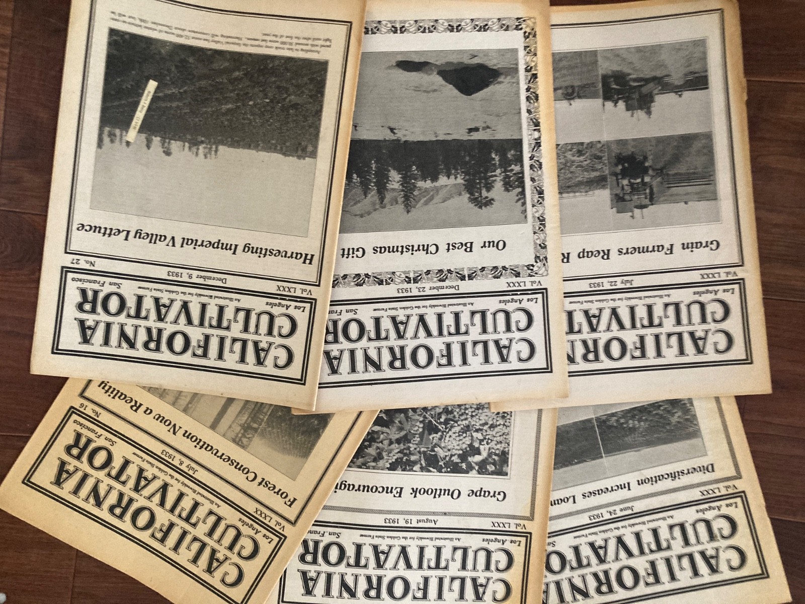 California Cultivator Agricultural Newspaper 1933 Biweekly Lot of 25 VHTF