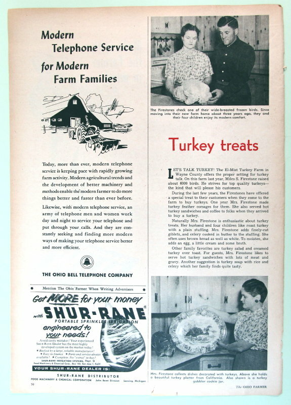 Original 1955 Poultry Article Features Mr/Mrs Miles Firestone Wayne County Ohio