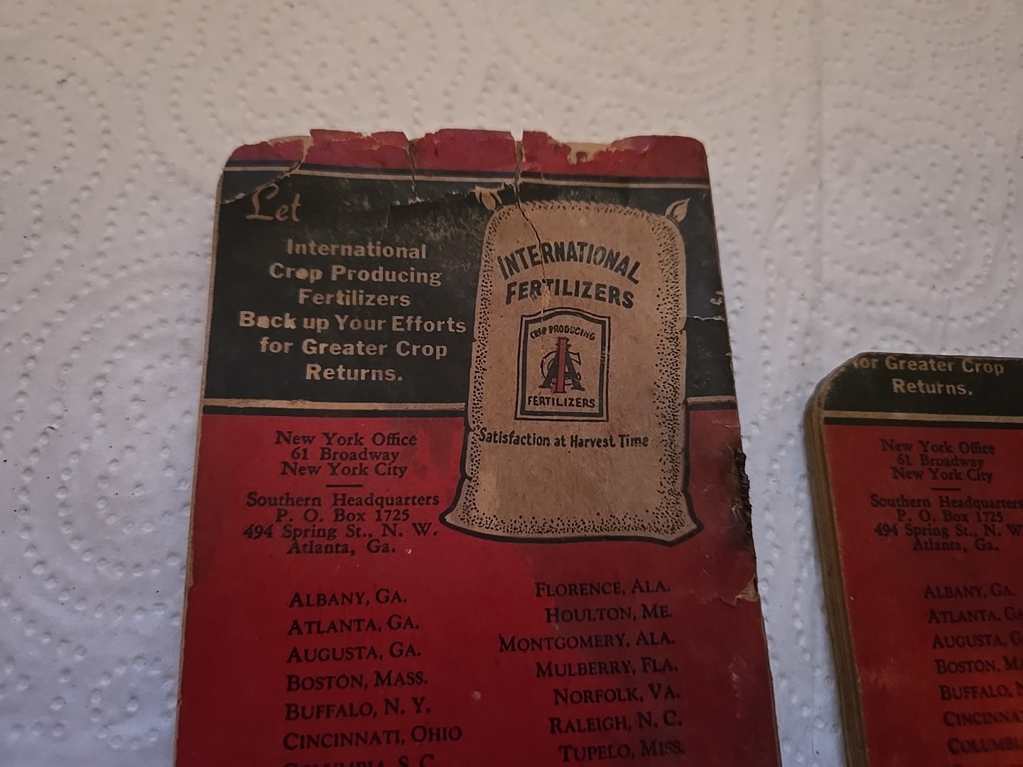 International Fertilizers Note Pads Vintage Farm Advertising Cincinnati, OH Ohio