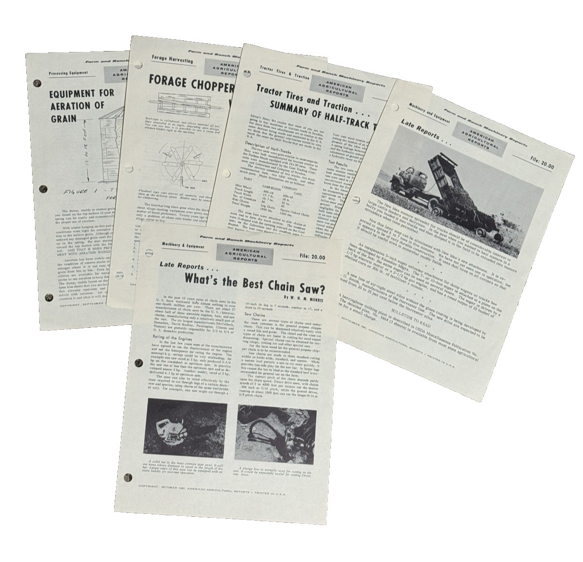 Farm And Ranch Machinery Reports Americal Agricultural Reports 1960 lot
