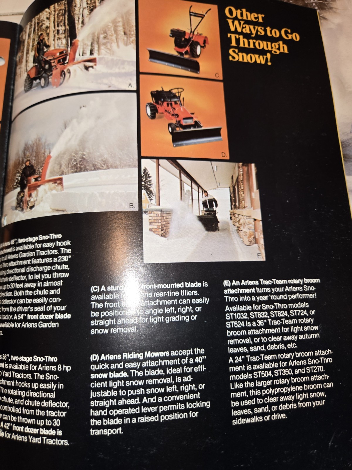 2 1983 ARIENS DEALERSHIP ADVERTISING BROCHURES SNO-THRO TRACTORS & SNO-THROS