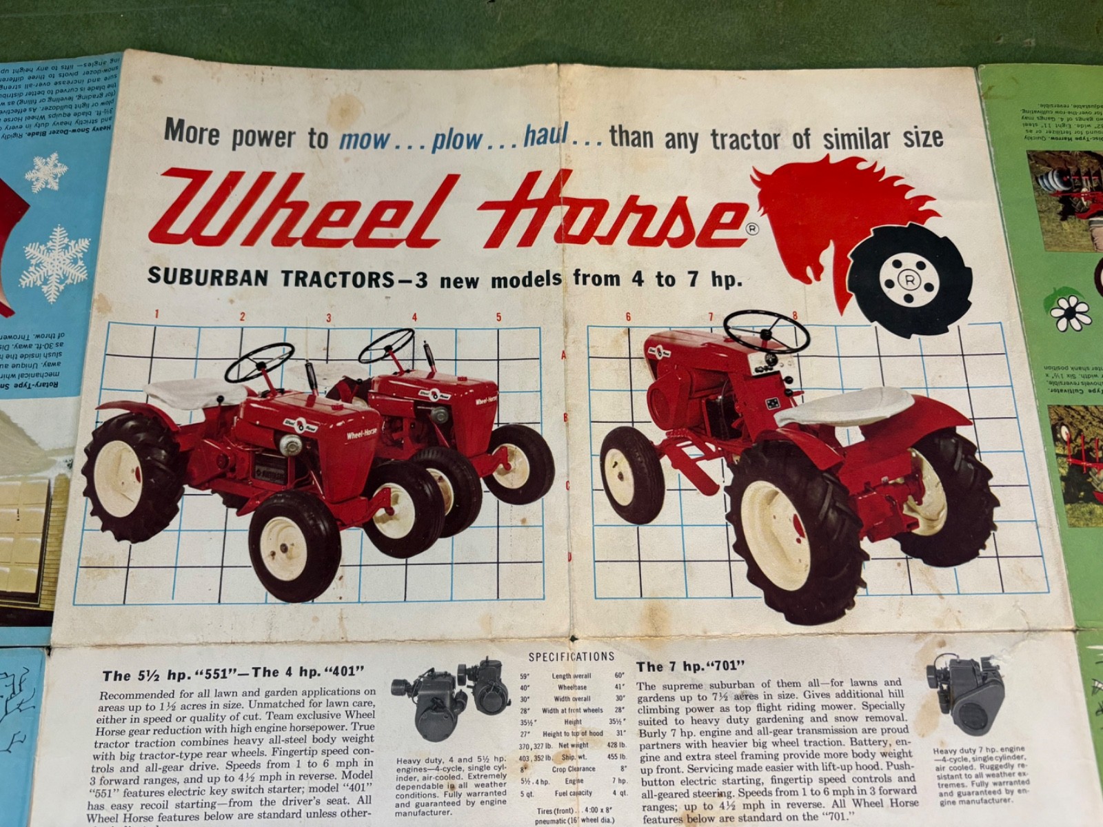 RARE 1961 Wheel horse Suburban & 701 Sales Brochure
