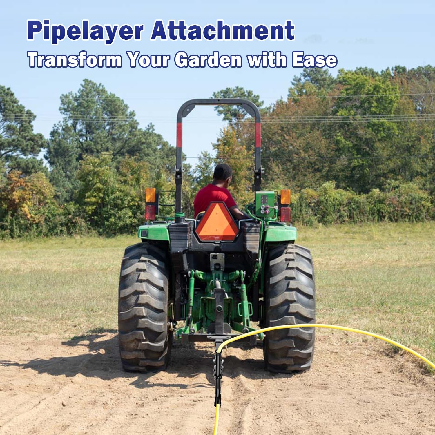 Pipelayer Attachment fit 3-Point Lawn Tractor ATV UTV, Light Duty Flexible Pi…