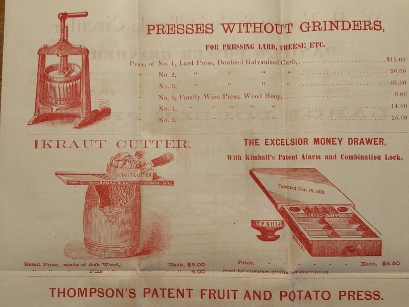 c1870 W.H. Banks Trade Circular Wine & Cider Mills Advertising Pamphlet Chicago
