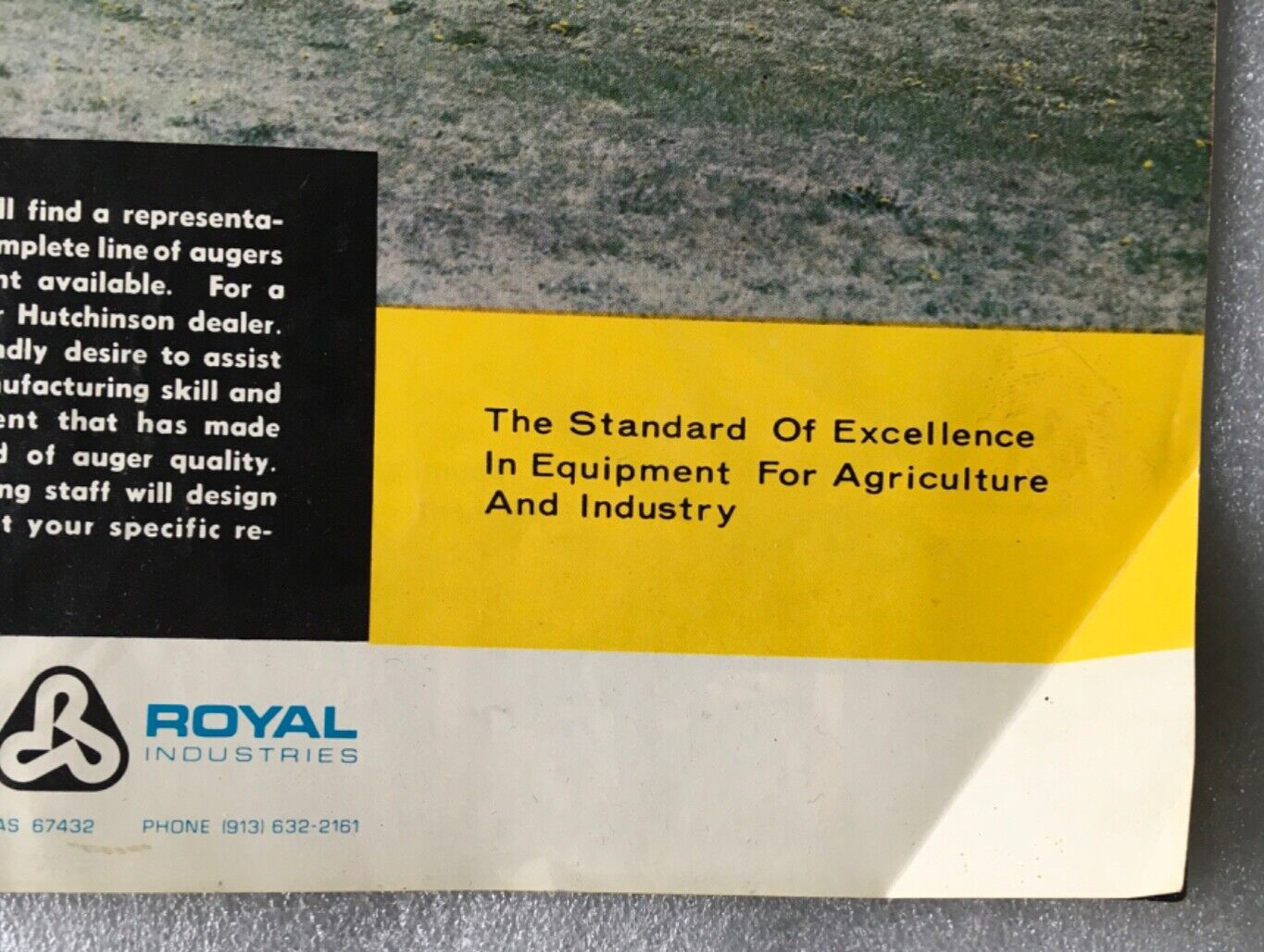 Vtg Hutchinson Royal Farm Equipment Brochure Grain Augers feed-r-system
