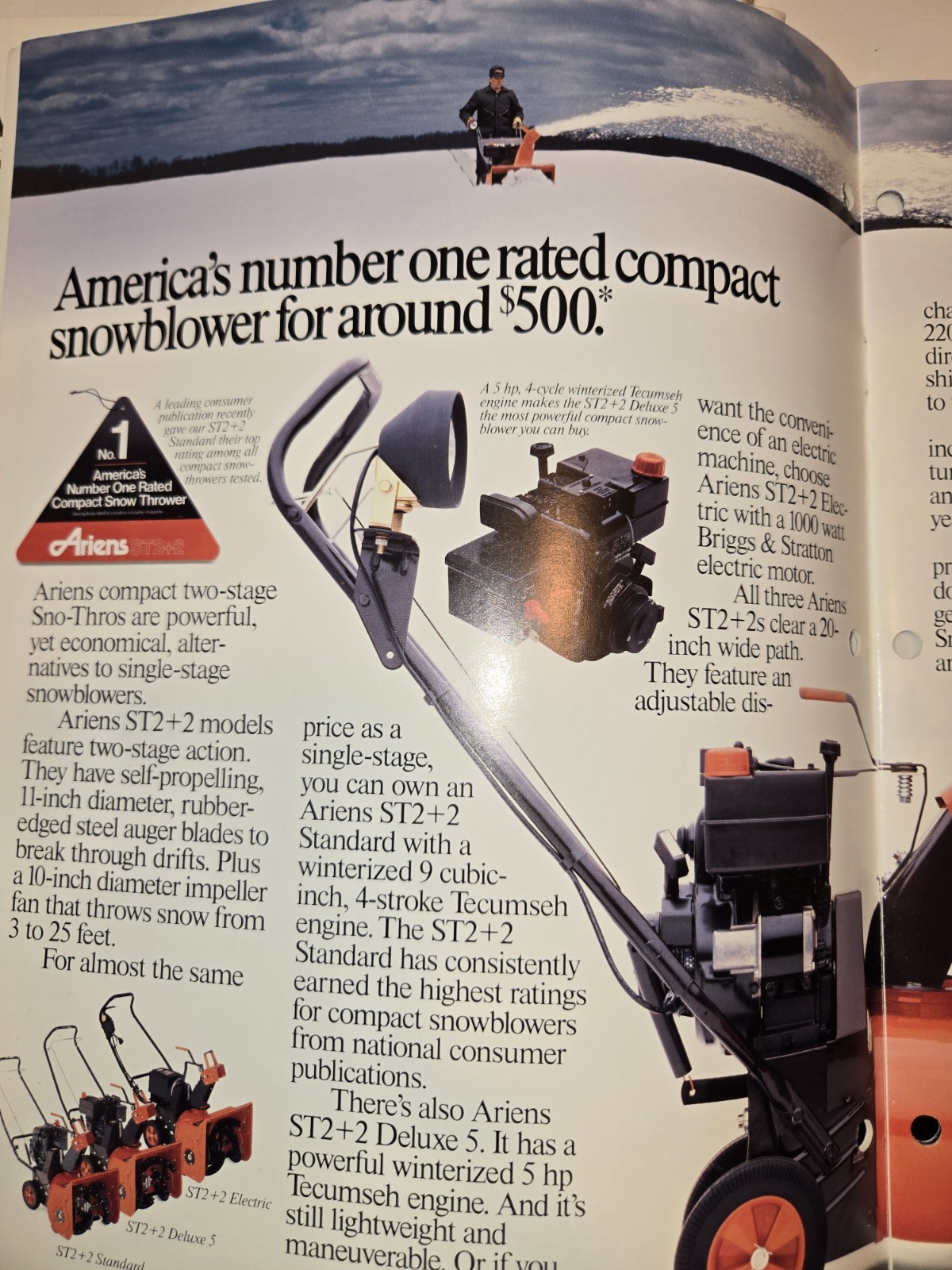 1987 1988 ARIENS DEALERSHIP ADVERTISING BROCHURES SNO-THROS