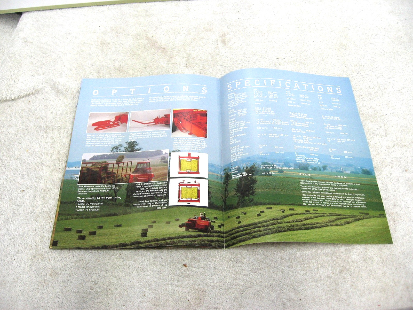 VINTAGE 1985 FORD NEW HOLLAND TRACTOR BALER BALERS BROCHURE 311 316 326