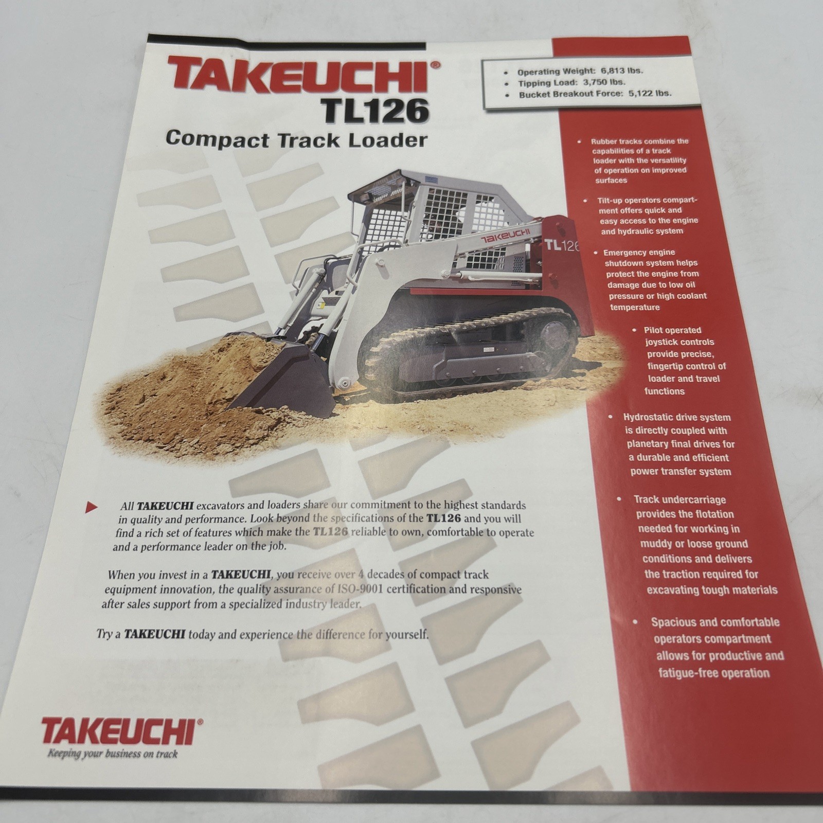 Takeuchi TL126 Compact Excavator Brochure