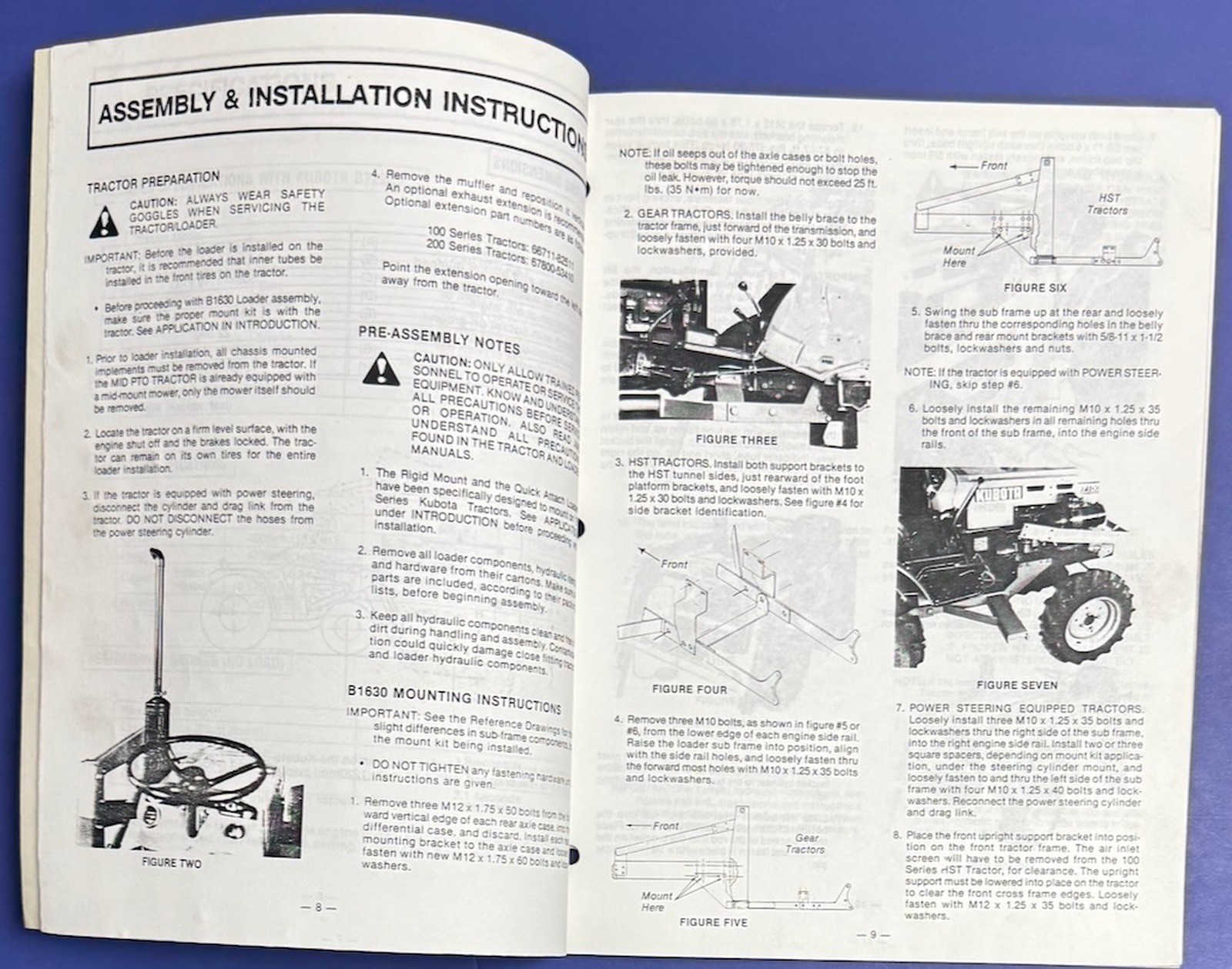 KUBOTA Operator’s Manual B1630 B1640 B1640A Loaders