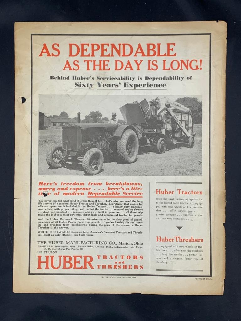 Magazine Ad* – 1935 – Huber Mfg. Co., Marion, OH – Threshers
