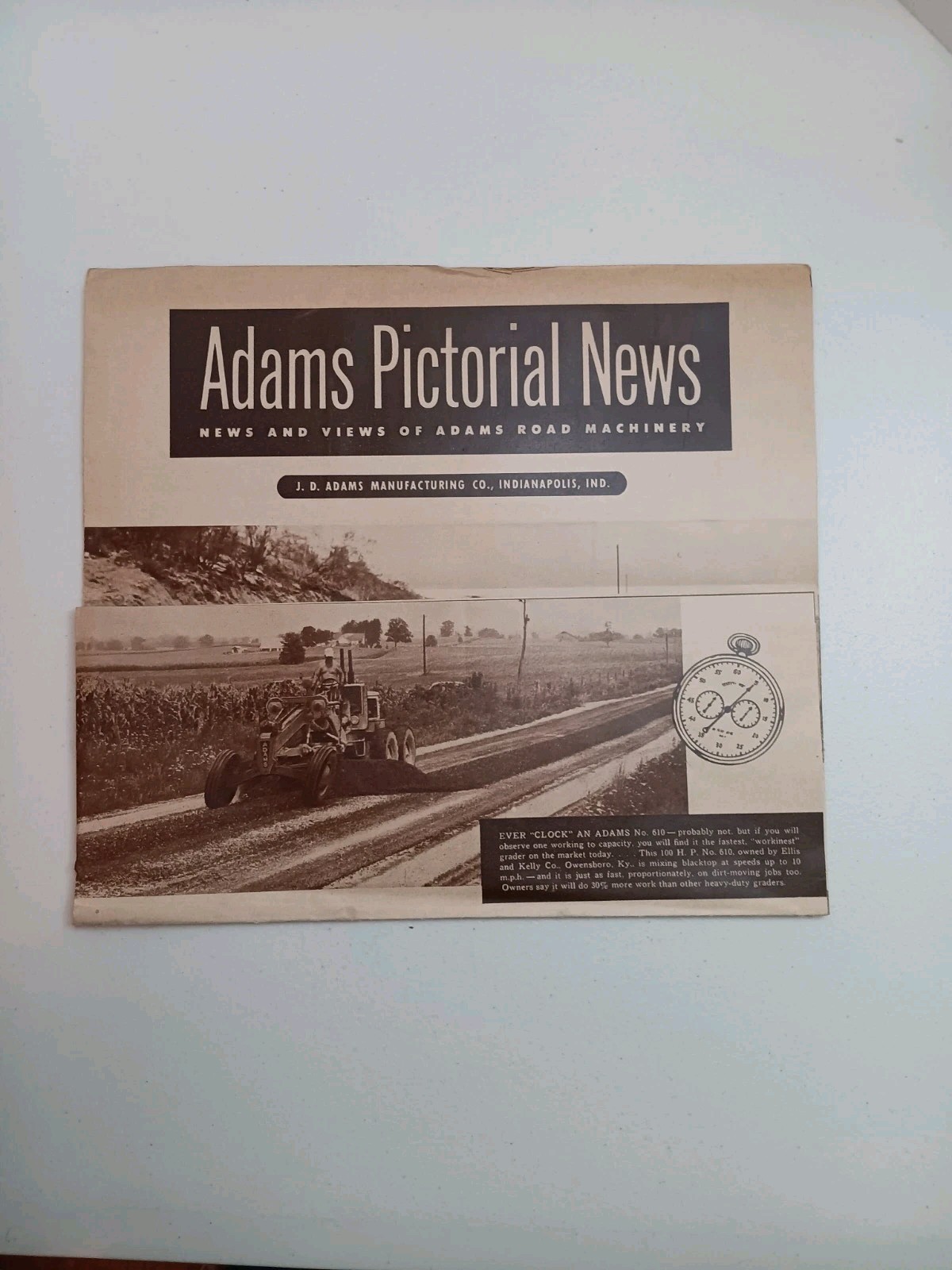 Adams Road Machinery Pictorial News Sales Brochure Advertising Mailer