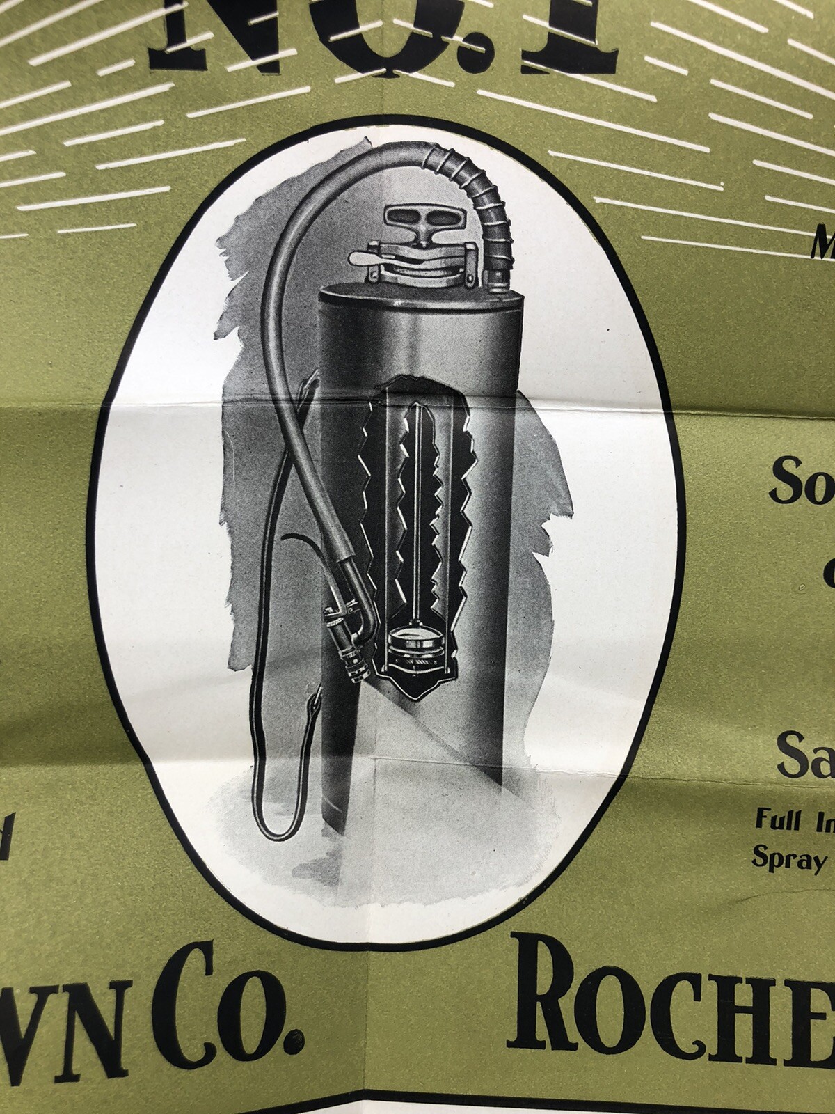 Large ADVERTISING POSTER 1913 Rochester, NY-E.C. BROWN Co SPRAY PUMP LETTERHEAD