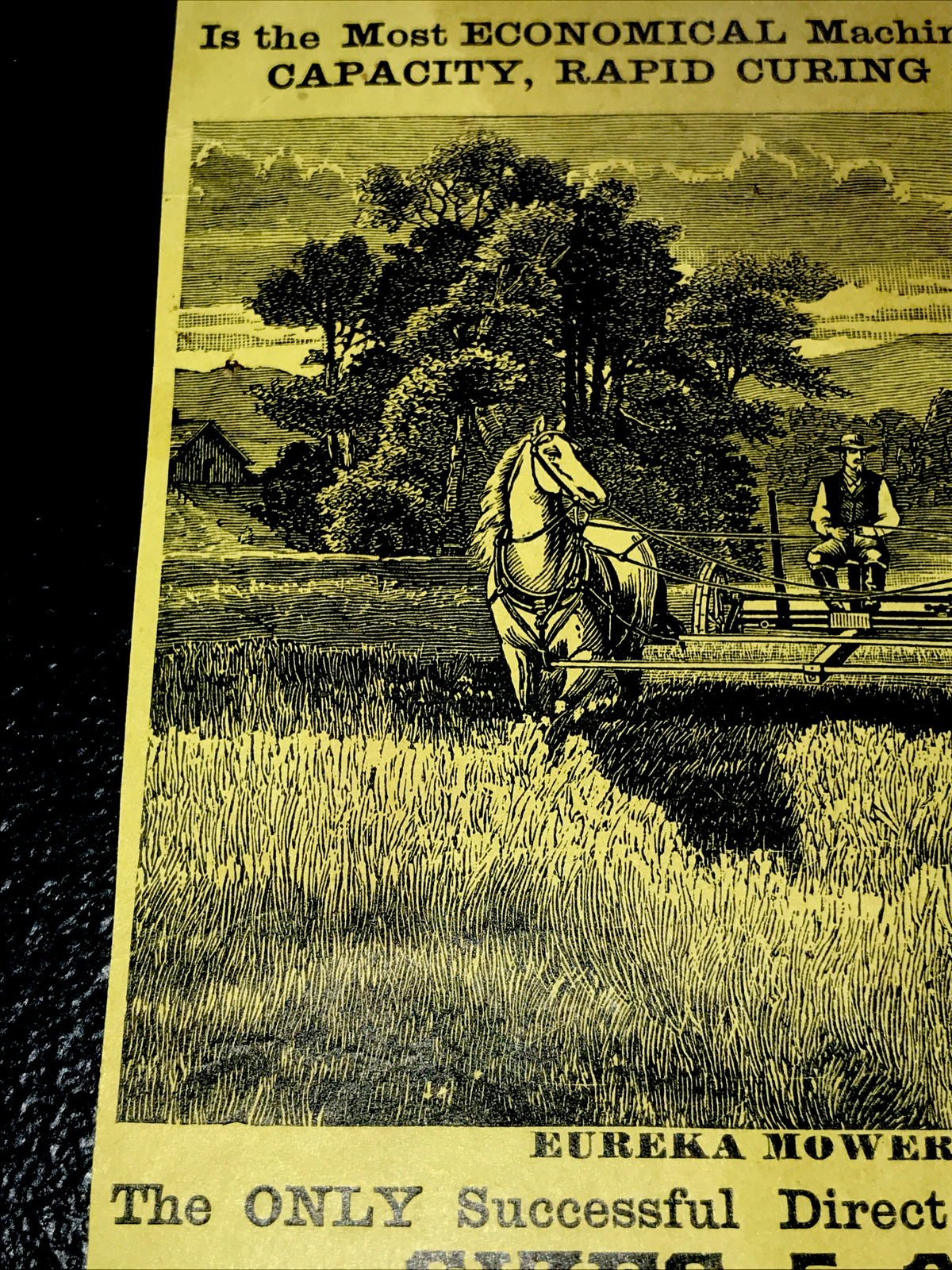 1886 Eureka Mower Farm Implements Engraving Advertising – Utica – New York